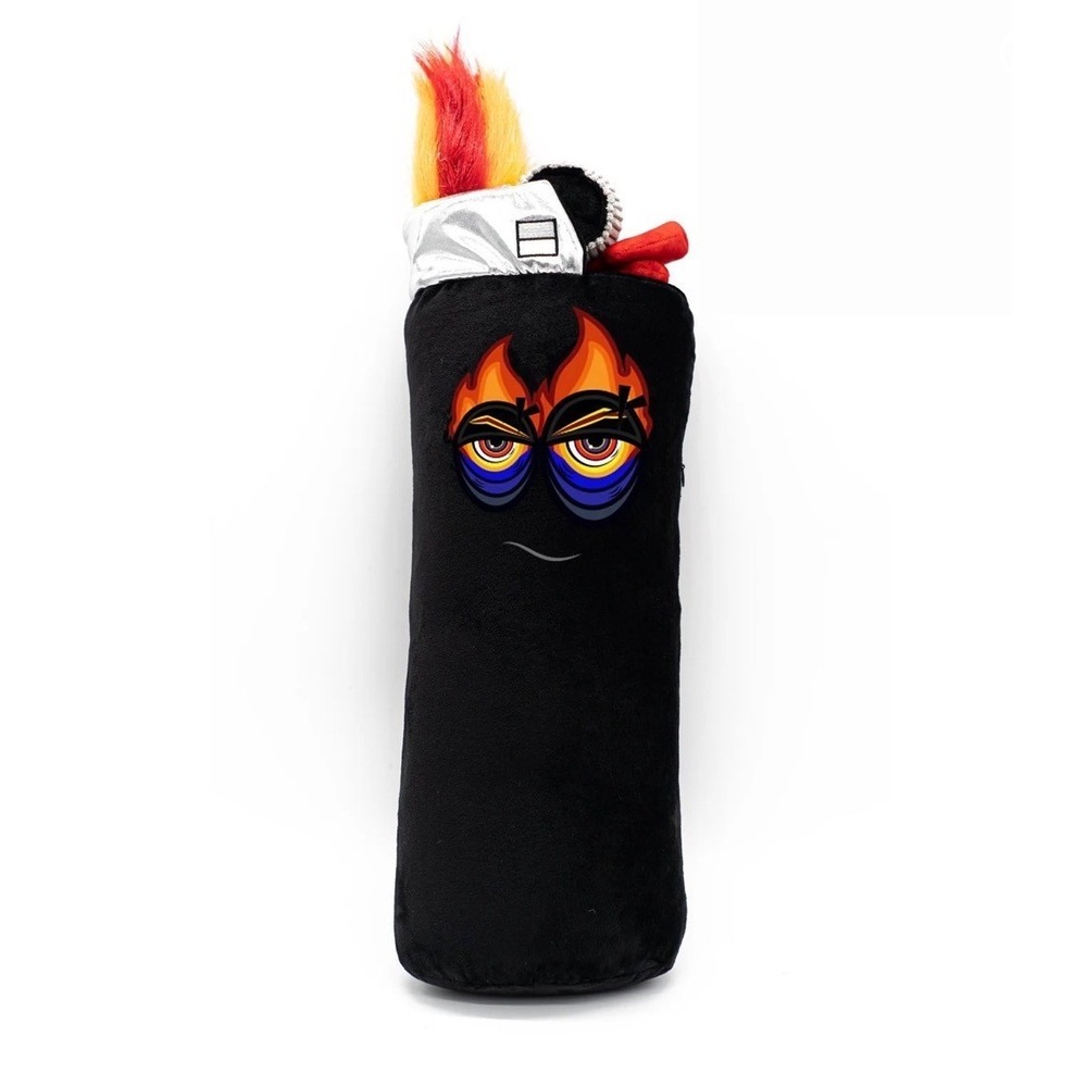 Dazed Society Litty‎ Lighter Plush Toy Pillow Black Flame Fire Character